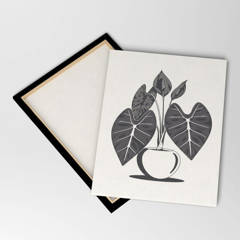 Hand Drawn Anthurium Plant Poster Canvas Wall Art - Image 4