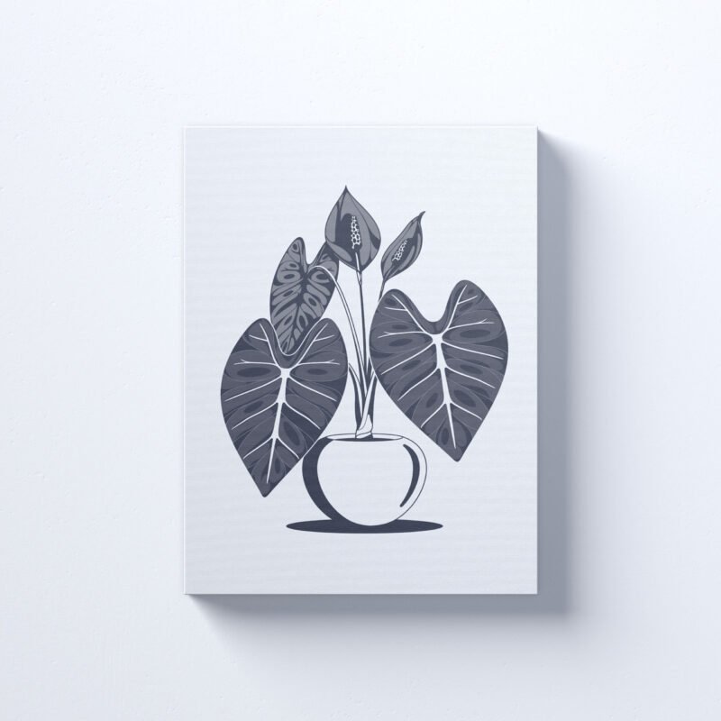 Hand Drawn Anthurium Plant Poster Canvas Wall Art - Image 2