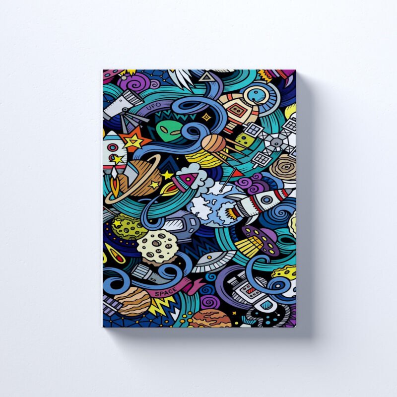 Outer Space Pop Art Canvas Wall Art - Image 2