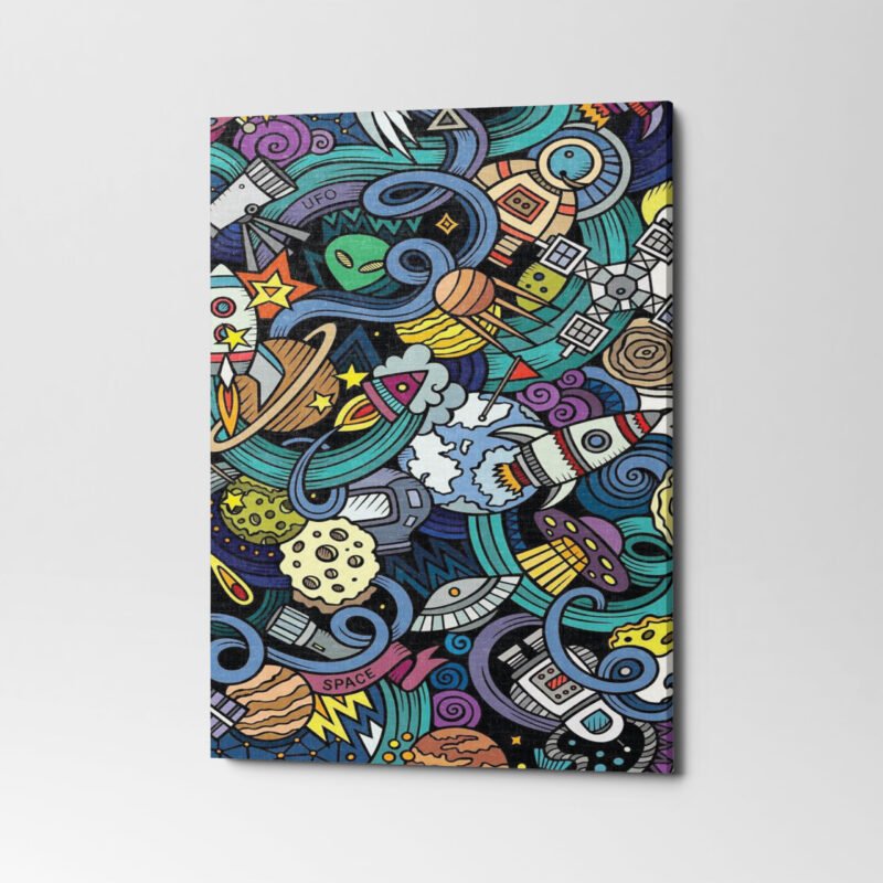 Outer Space Pop Art Canvas Wall Art - Image 3