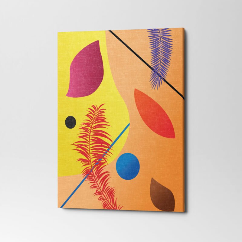 Abstract Nature Leaves Canvas Wall Art - Image 3