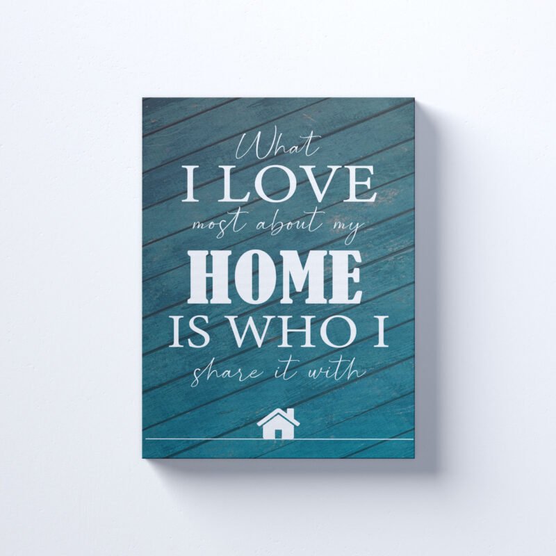 'What I love most about my Home' Quote Canvas Wall Art - Image 2