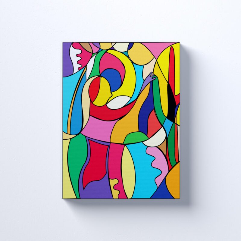 Abstract Colorful Modern Painting Canvas Wall Art - Image 2