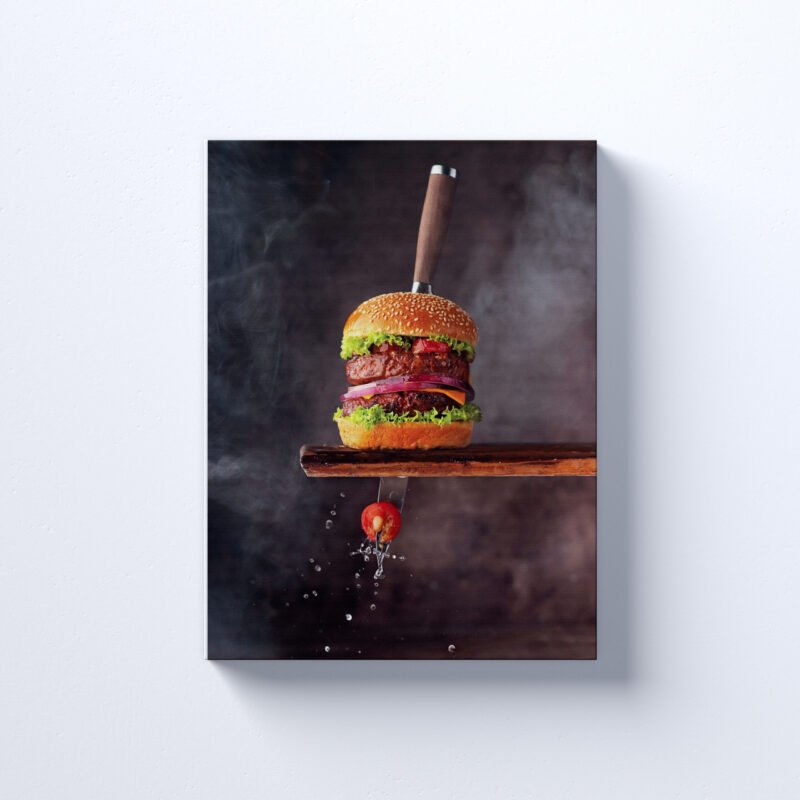 Cool Picture of Cheese Burger Canvas Wall Art - Image 2