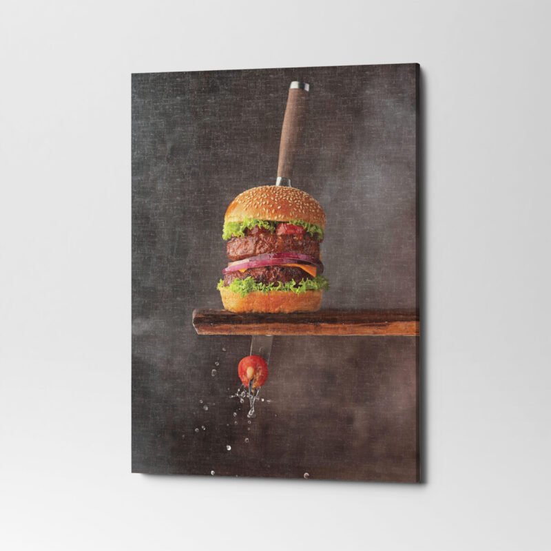 Cool Picture of Cheese Burger Canvas Wall Art - Image 3