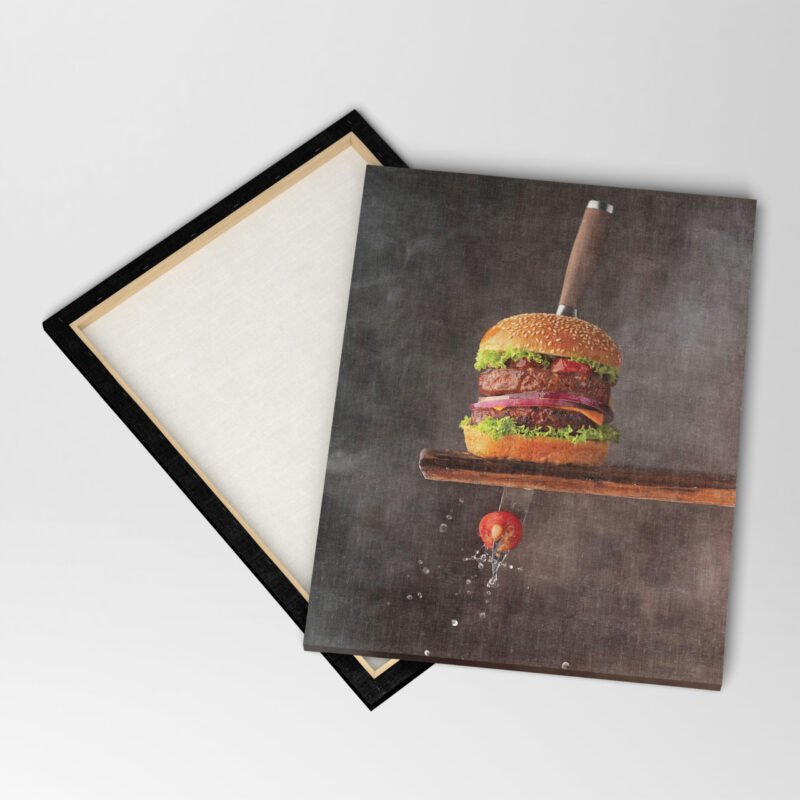 Cool Picture of Cheese Burger Canvas Wall Art - Image 4