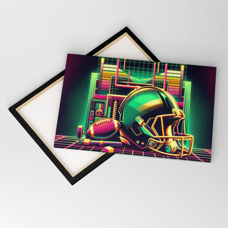 Green Bay Packers Yellow Neon Theme Canvas Wall Art - Image 4