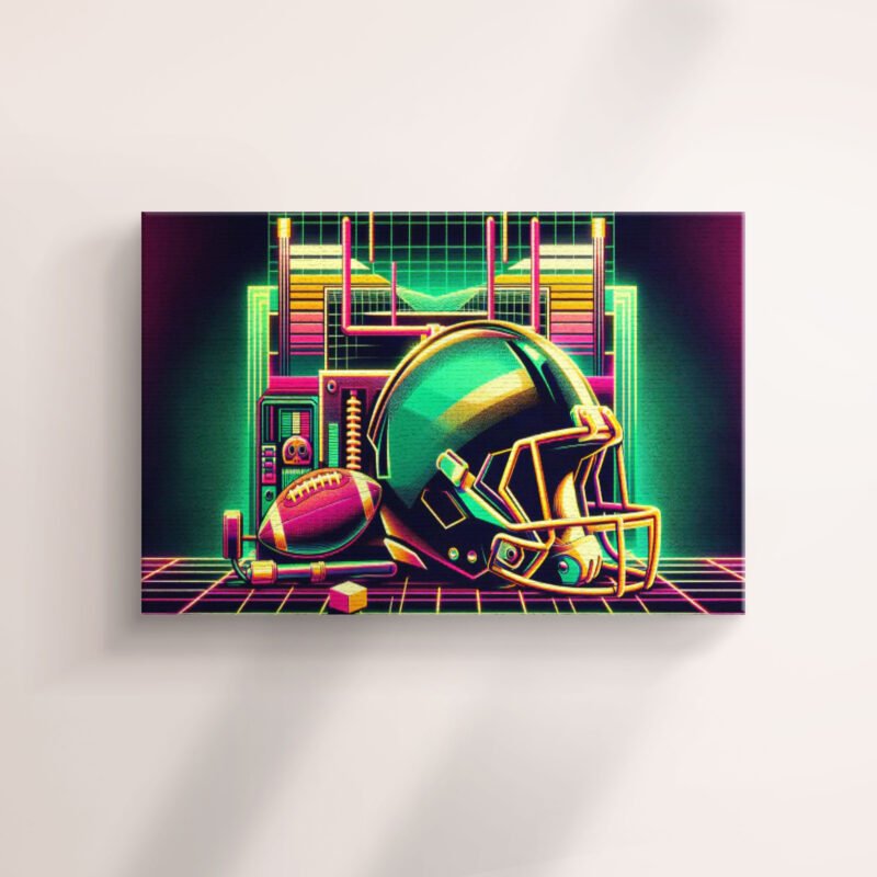 Green Bay Packers Yellow Neon Theme Canvas Wall Art - Image 2