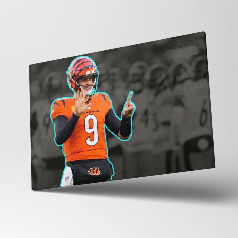 Cincinnati Bengals Burrow Quarterback Bengals Canvas Wall Art - Image 3