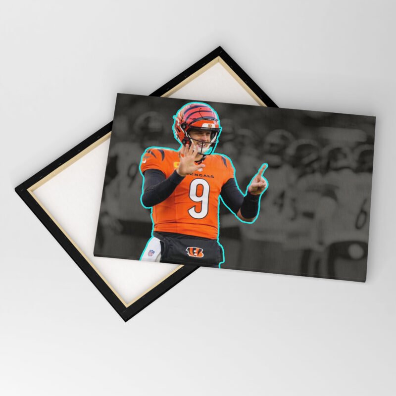 Cincinnati Bengals Burrow Quarterback Bengals Canvas Wall Art - Image 4