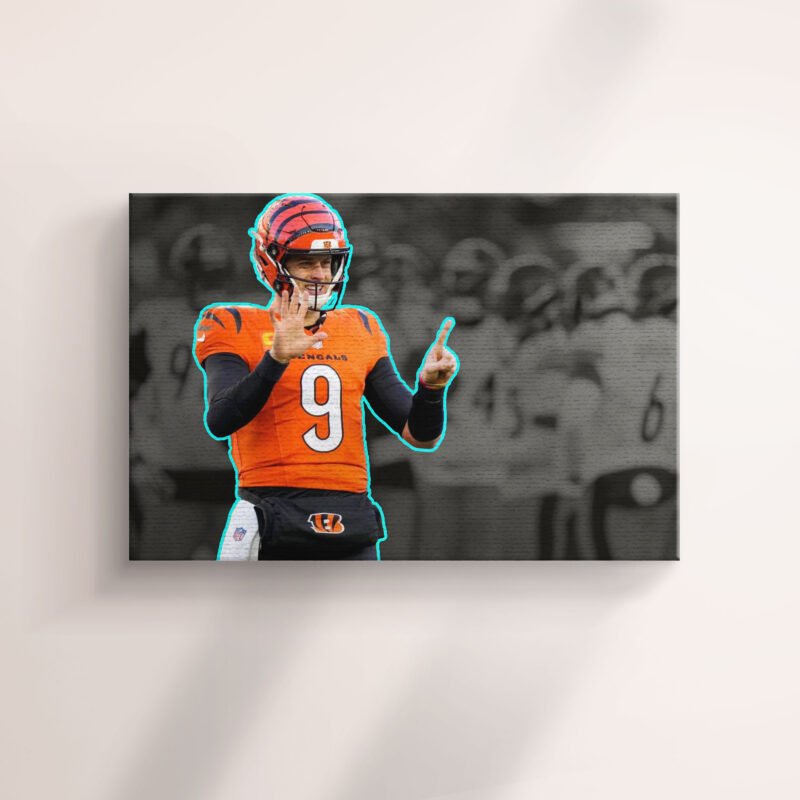 Cincinnati Bengals Burrow Quarterback Bengals Canvas Wall Art - Image 2