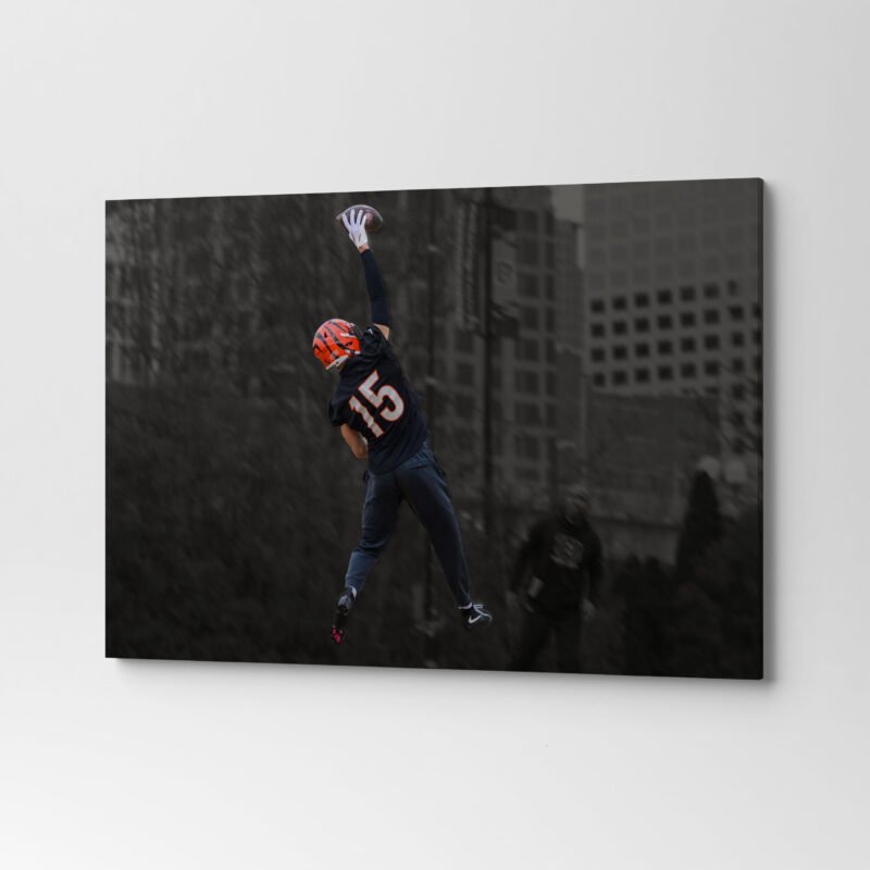 American Football Cincinnati Bengals  High jump Canvas Wall Art - Image 3