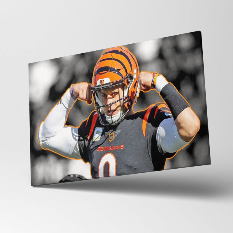 Cincinnati Bengals Joe Burrow POSE Canvas Wall Art - Image 3