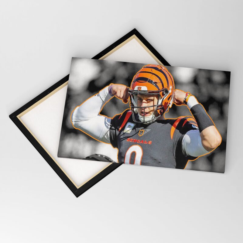 Cincinnati Bengals Joe Burrow POSE Canvas Wall Art - Image 4