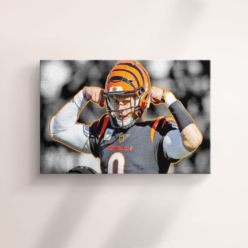 Cincinnati Bengals Joe Burrow POSE Canvas Wall Art - Image 2