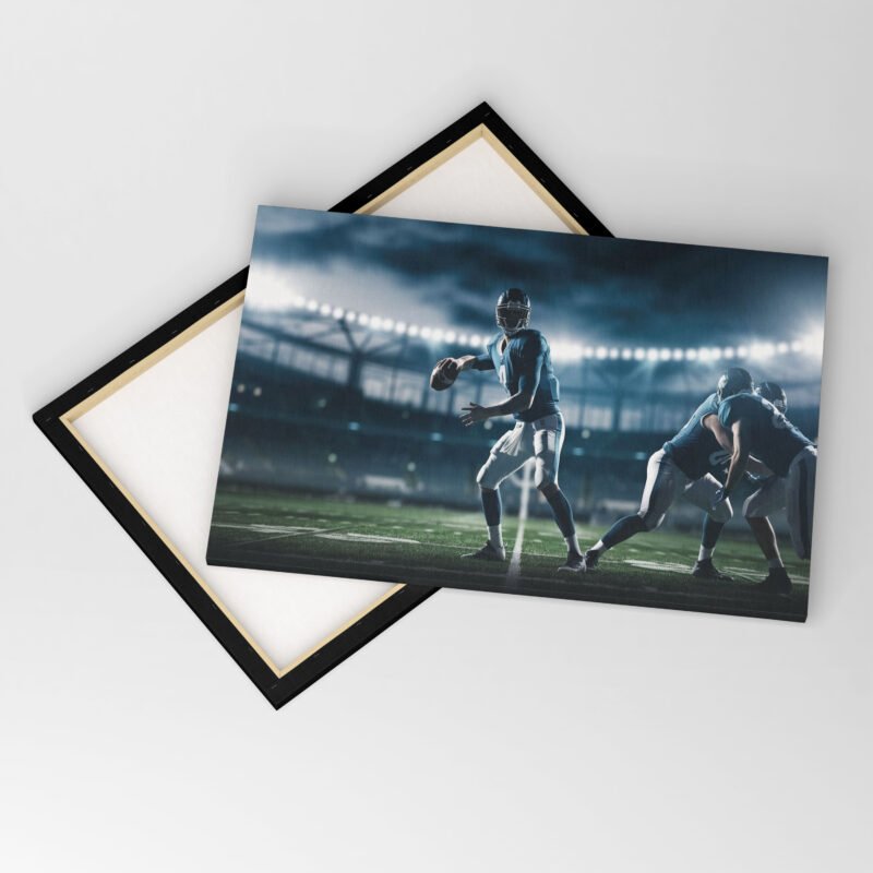 American Football Theme dark theme Canvas Wall Art - Image 4