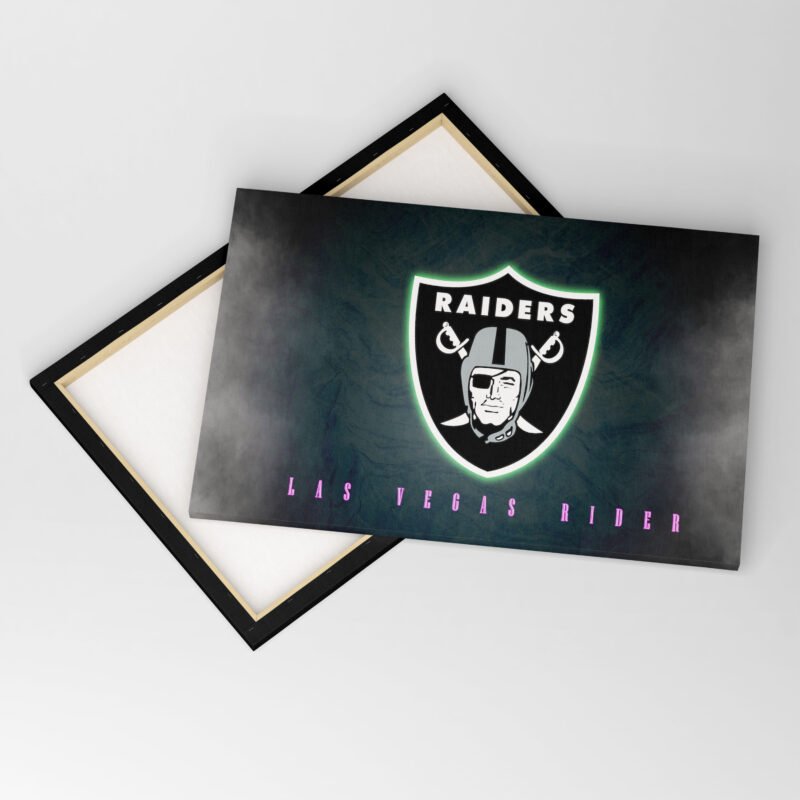 Las Vegas Raiders neon theme logo Canvas Wall Art - Image 3