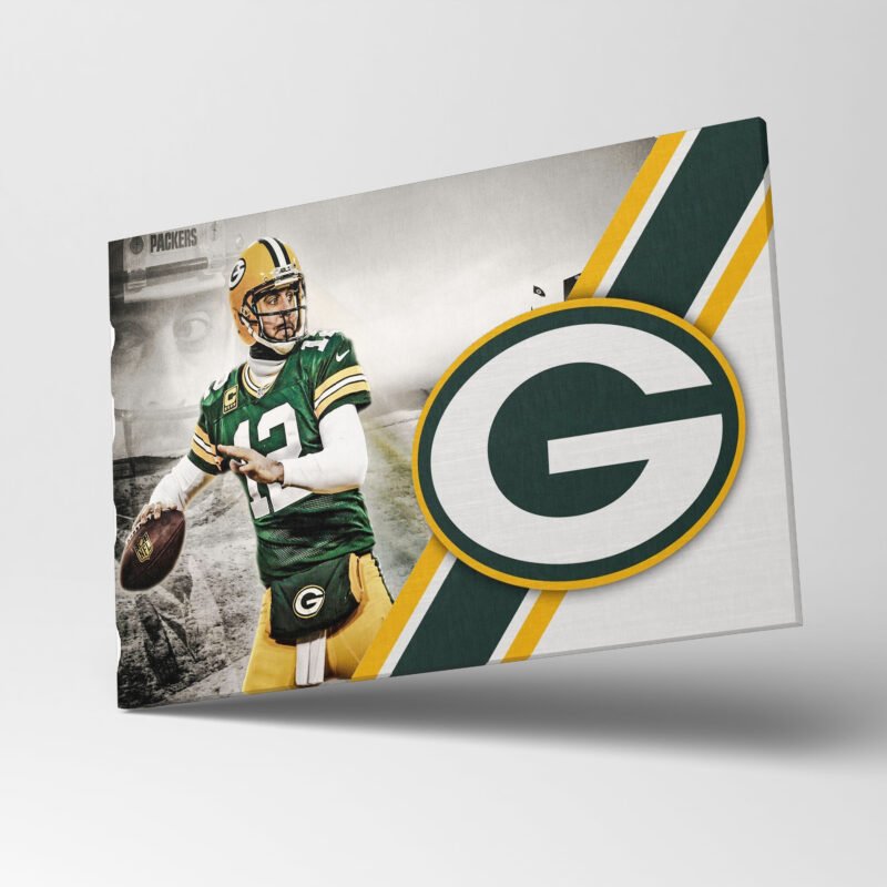 Green Bay Packers RETRO With LOGO Canvas Wall Art - Image 2