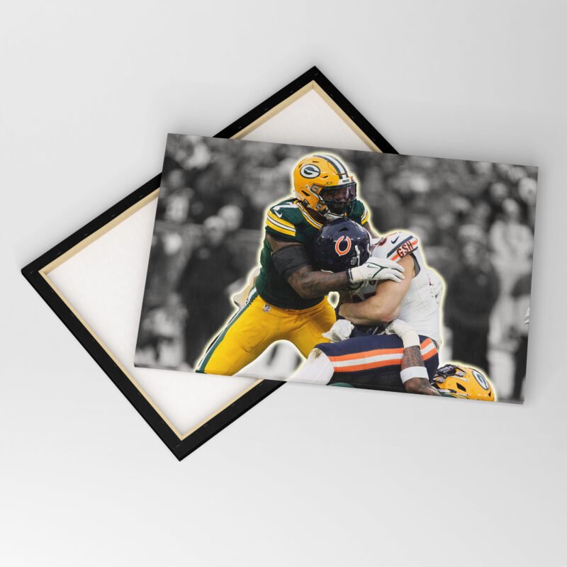 American Football Green Bay Packers Defence Canvas Wall Art - Image 4