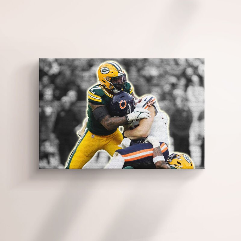 American Football Green Bay Packers Defence Canvas Wall Art - Image 2