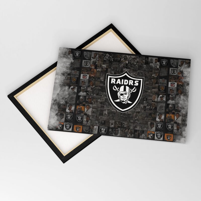 Las Vegas Raiders Collage Theme Logo Canvas Wall Art - Image 4