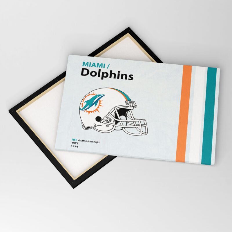 MIAMI  Dolphins Helmet Canvas Wall Art - Image 4