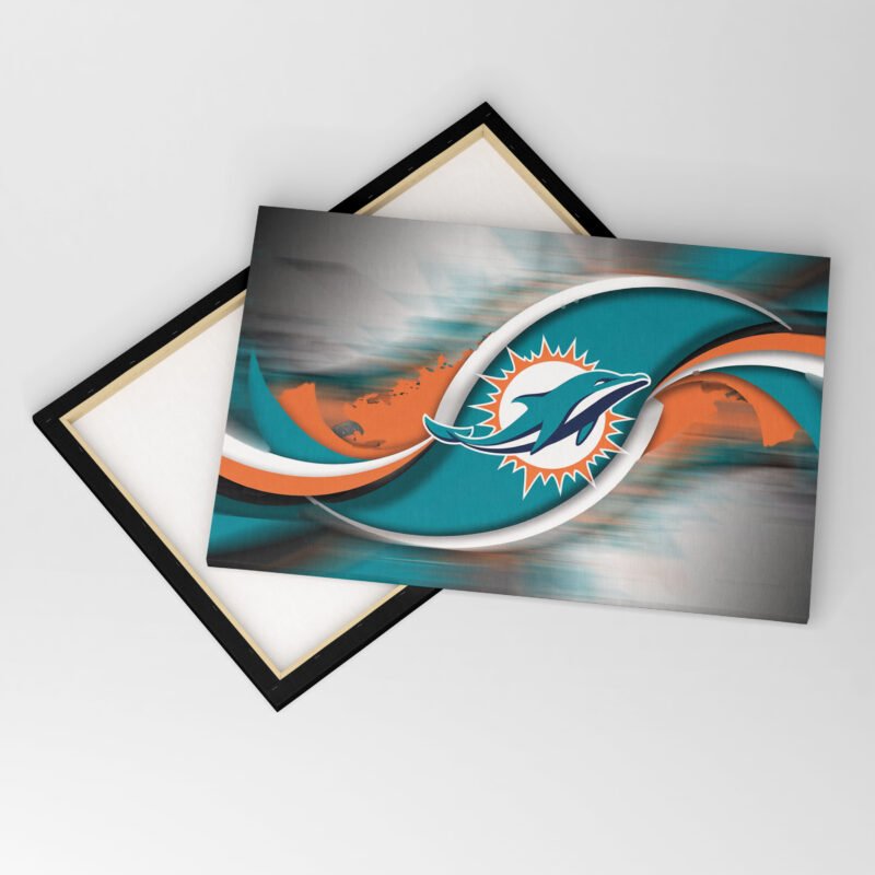 MIAMI  Dolphins Spine Effect Canvas Wall Art - Image 4