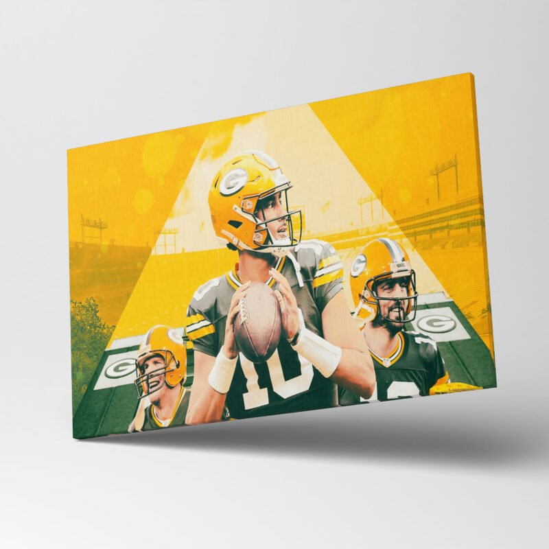 Green Bay Packers Yellow Theme Canvas Wall Art - Image 3