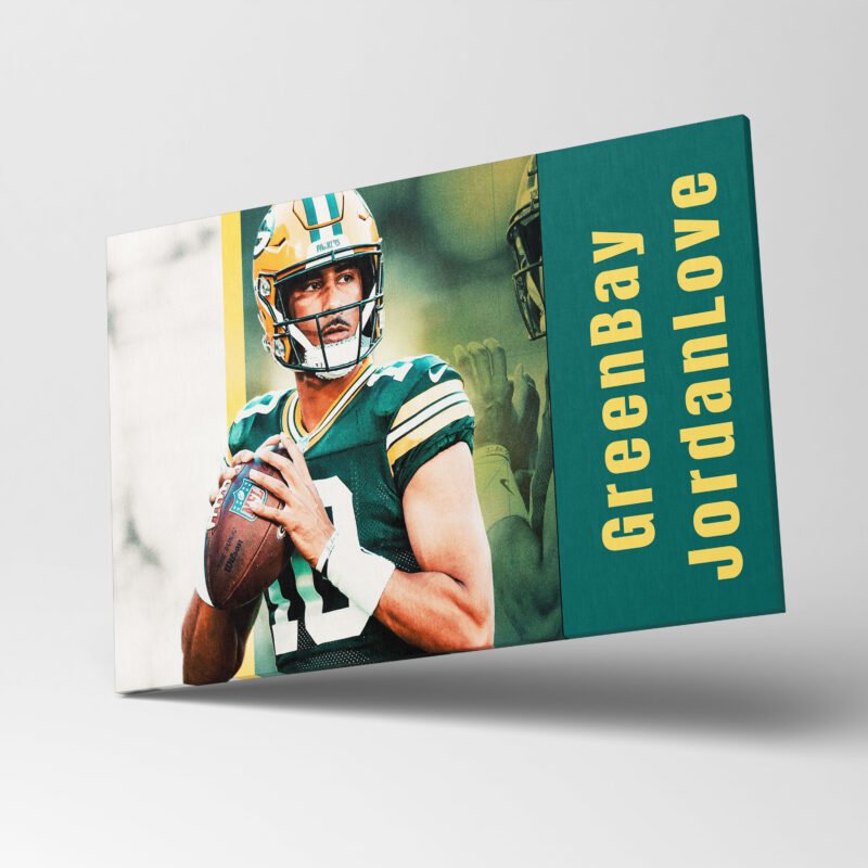 American Football  Green Bay Packers Jordan Love Canvas Wall Art - Image 3