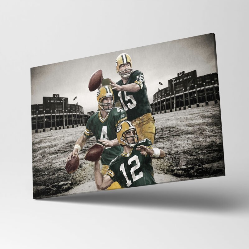 American Football  Green Bay Packers Trio Throw Canvas Wall Art - Image 3