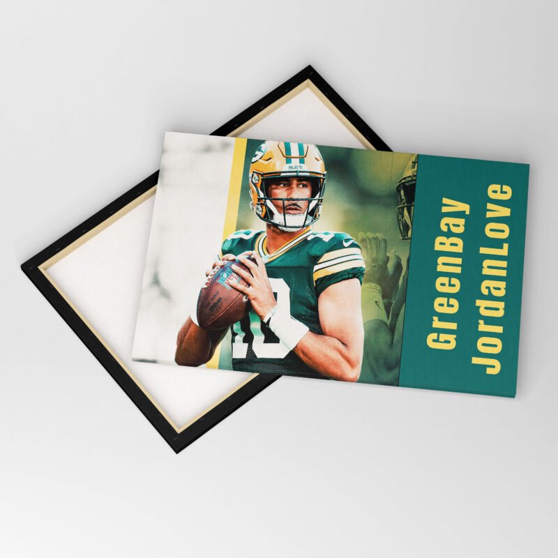 American Football  Green Bay Packers Jordan Love Canvas Wall Art - Image 4