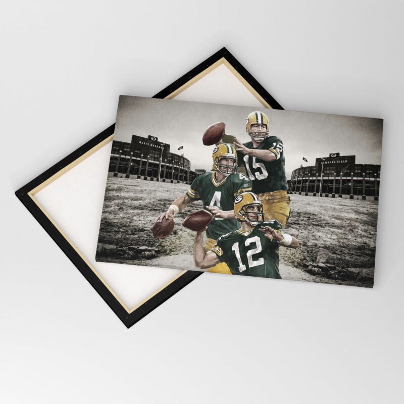 American Football  Green Bay Packers Trio Throw Canvas Wall Art - Image 4