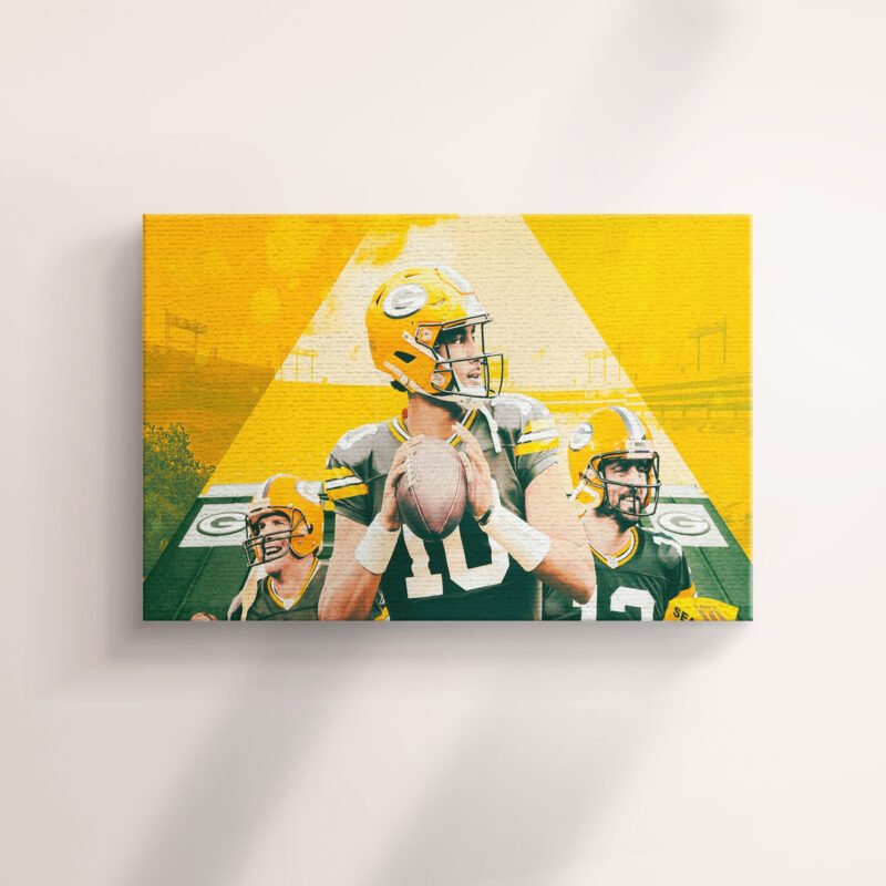 Green Bay Packers Yellow Theme Canvas Wall Art - Image 2