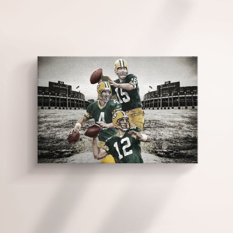 American Football  Green Bay Packers Trio Throw Canvas Wall Art - Image 2