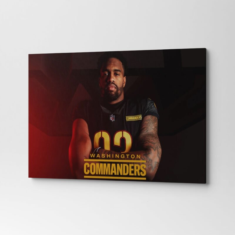 Washington Commanders  Jonathan Allen Action Canvas Wall Art - Image 4