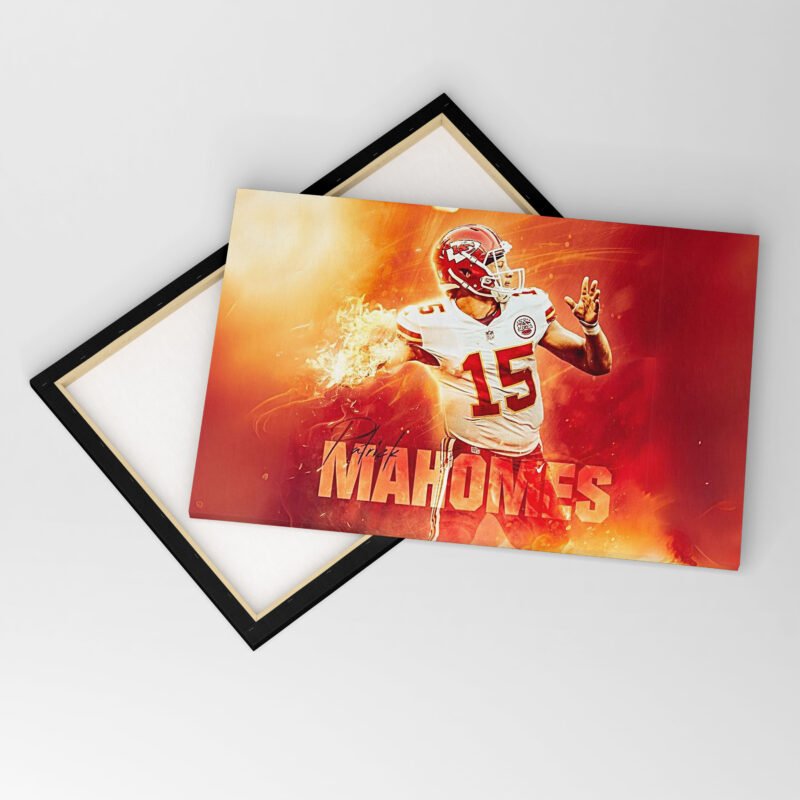 American Football NFL Player Bright Fire Poster Canvas Wall Art - Image 3