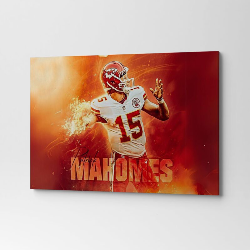 American Football NFL Player Bright Fire Poster Canvas Wall Art - Image 4