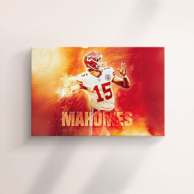 American Football NFL Player Bright Fire Poster Canvas Wall Art - Image 2