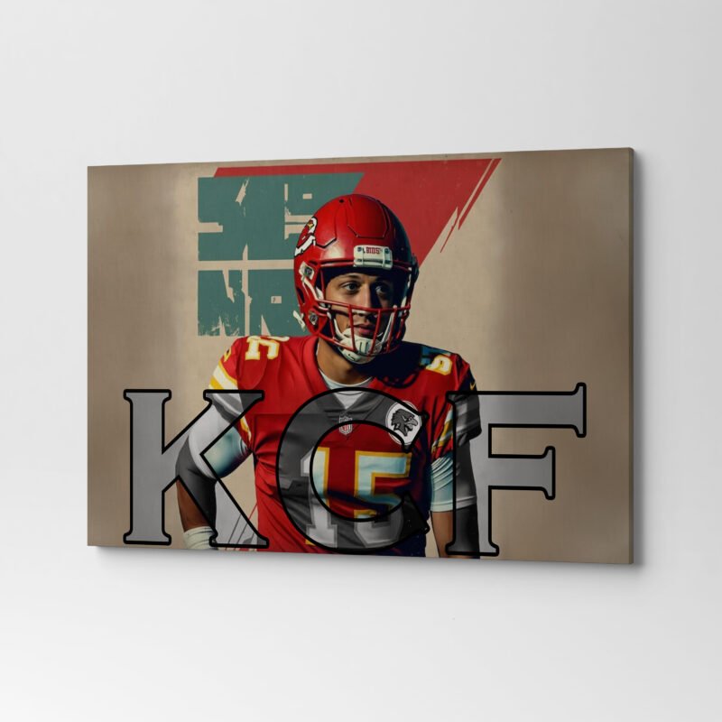 American Football The Mahomes Effect In Abstract  Canvas Wall Art - Image 4