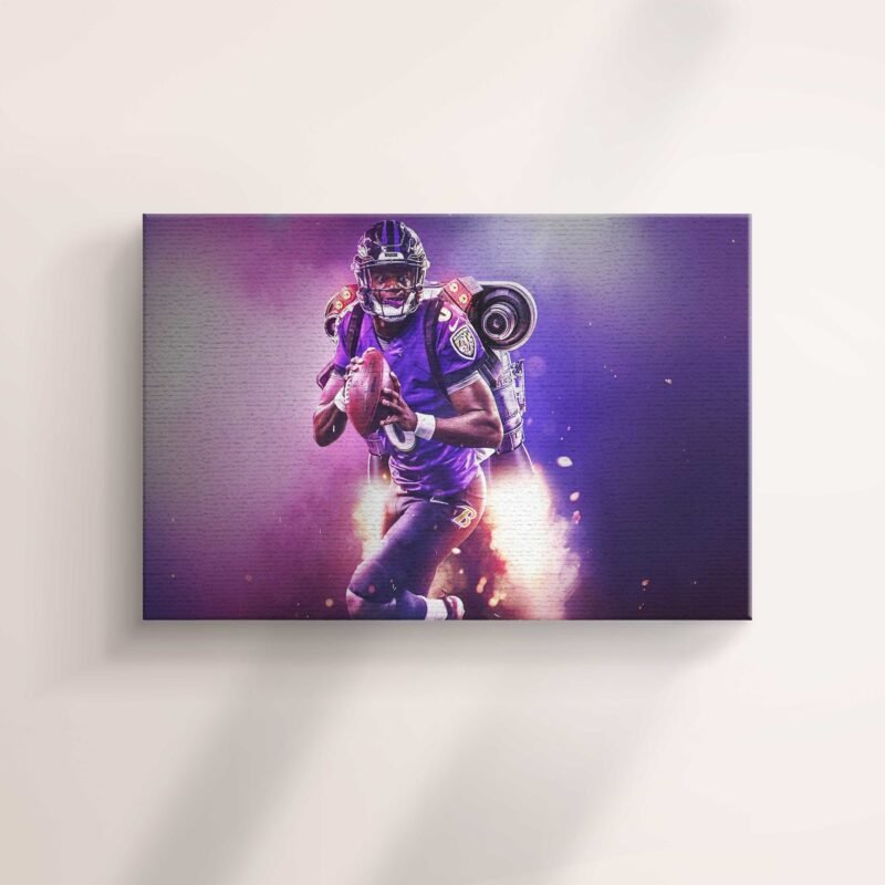 Raven's  Lamar Jackson Canvas Wall Art - Image 2