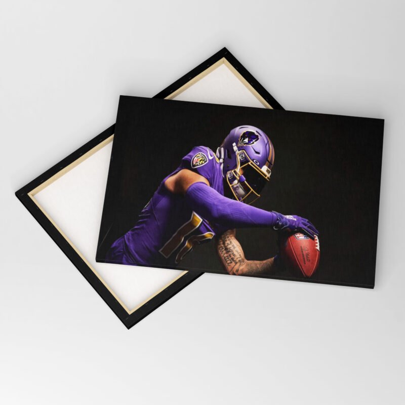 American Football Raven Classic Canvas Wall Art - Image 3