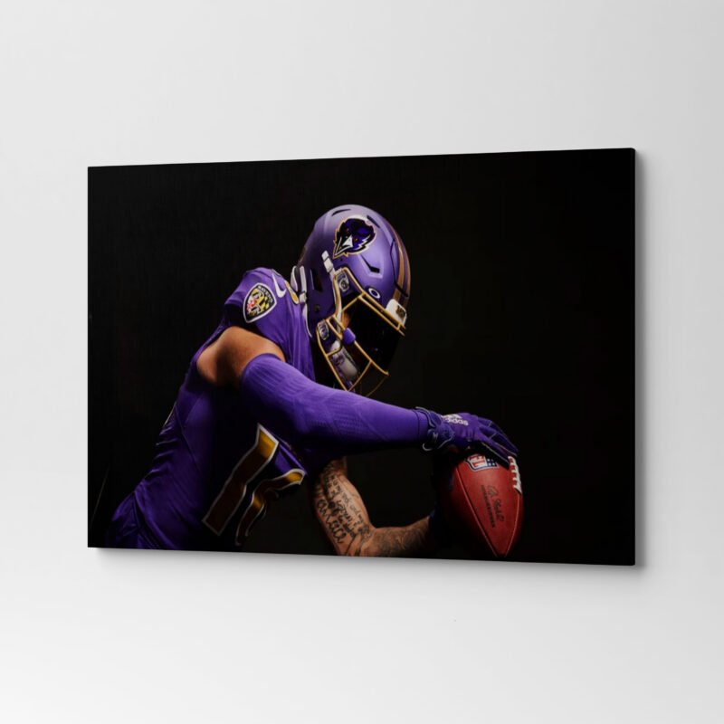 American Football Raven Classic Canvas Wall Art - Image 4