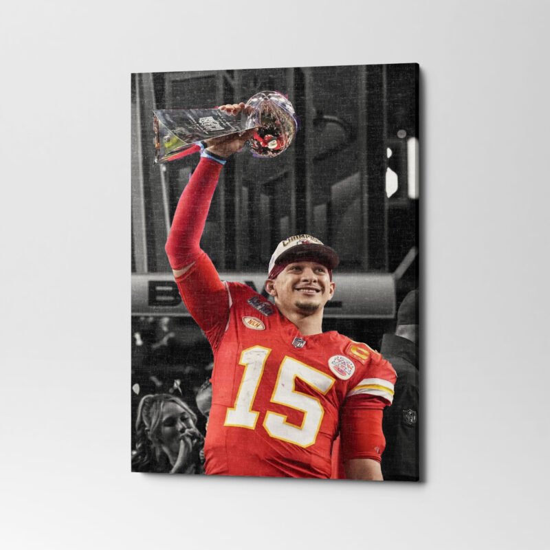 American Football Mahomes MVP Of Match Canvas Wall Art - Image 2