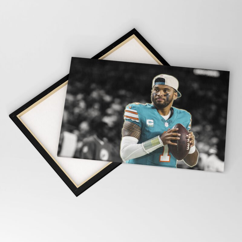 Miami's Tua Tagovailoa Hits Canvas Wall Art - Image 2